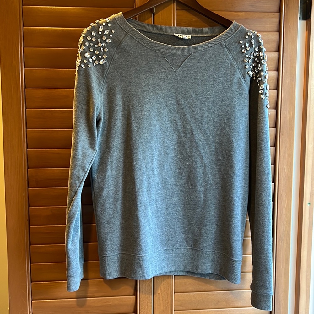 Beaded shoulder sweater